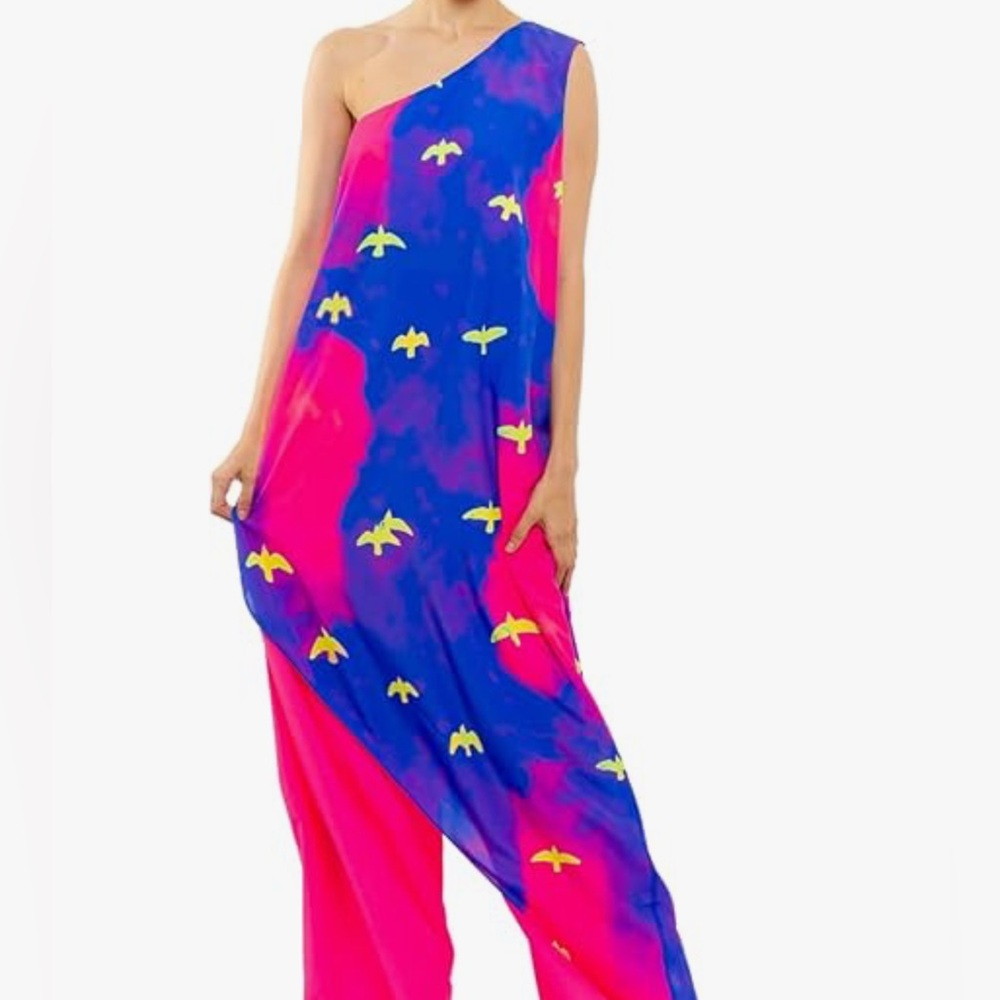 CHAOICHE Women’s Malibu One Shoulder Dress NWT electricVIBE citycore rave neon